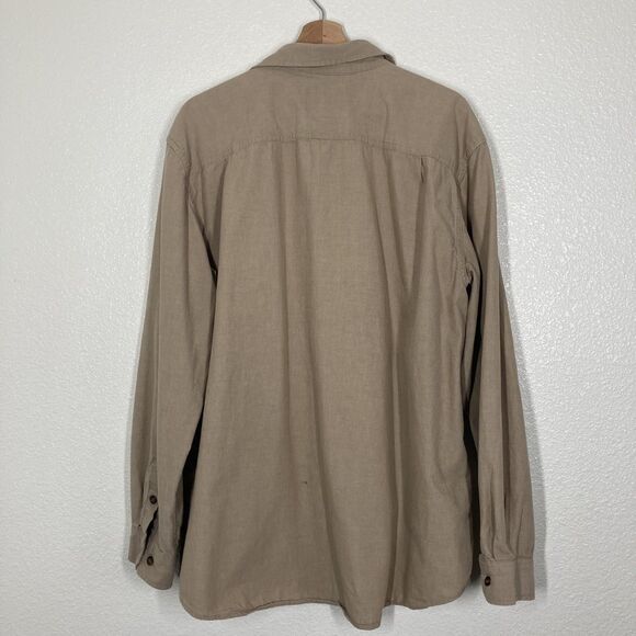 Carhartt Shirt Mens XL Khaki Button Up Long Sleeve Workwear Loose Fit Cotton - Picture 11 of 16